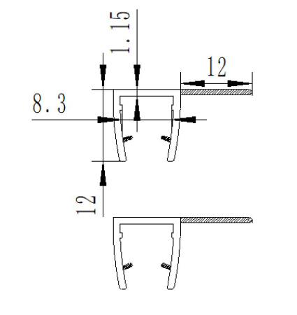 PVH04-910KW8 Уплотнительный профиль ПВХ для стекла 8 мм, 2500мм 5