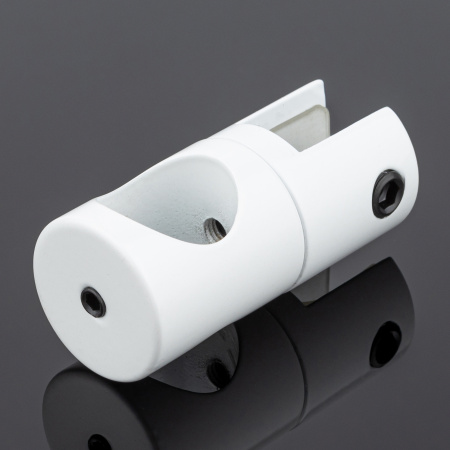 D02-507WM/brass Держатель стекла сквозной ф19, белый матовый, латунь