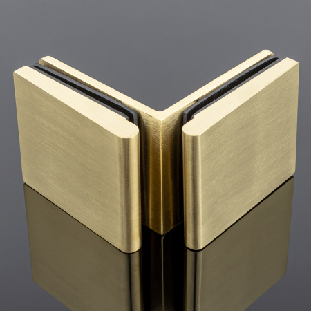 K03-201BGD/brass Коннектор стекло-стекло 90°, брашированное золото,латунь