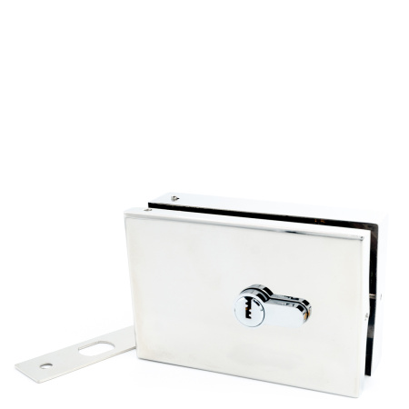 Замок для стеклянной двери LA075A-PC, Хром глянцевый