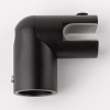 D02-509BLK/brass Держатель стекла ф19 торцевой 90°, черный матовый, латунь