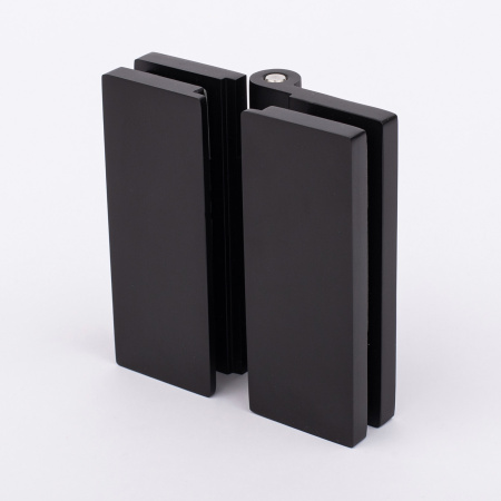 Петля стекло-стекло с  крышками, черный матовый, латунь H7903-BLK/brass