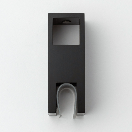 Крепление штанги 15х15 к стеклу (верхнее сквозное) матовый черный S10-1502BL