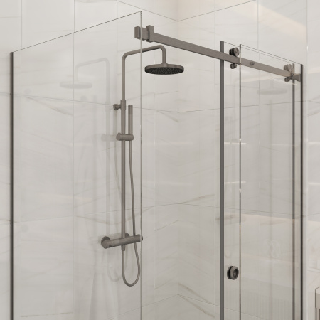 Комплект фурнитуры СП-ПГ3 для раздвижной душевой кабины из стекла