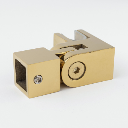 Регулируемое крепление штанги 15х15 к стеклу золото глянцевое S10-15R02GD