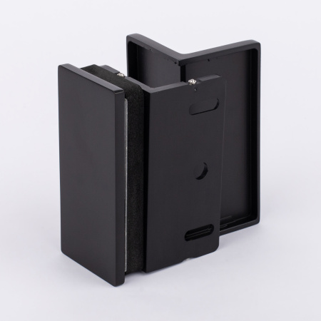 Коннектор стена-стекло с крышкой 90°,черный матовый, латунь H4650-BLK/brass