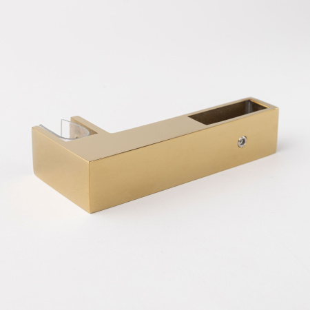 Держатель стекла Г-образный сквозной 30х10 золото глянцевое S10-3003GD