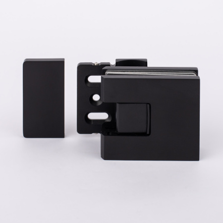Петля стена-стекло с крышкой 90°,черный матовый, латунь H54-BLK/brass Петля стена-стекло с крышкой 90°,черный матовый, латунь H54-BLK/brass