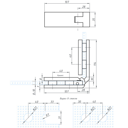 P03-104BLK/sus304 Петля стекло-стекло 135˚, черный матовый, sus304