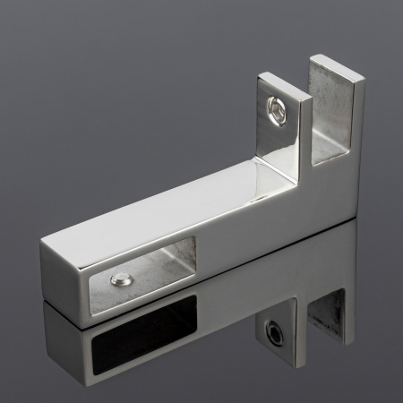 S02-502CR/sus304 Держатель стекла Г-образный сквозной 30х10, хром, sus304