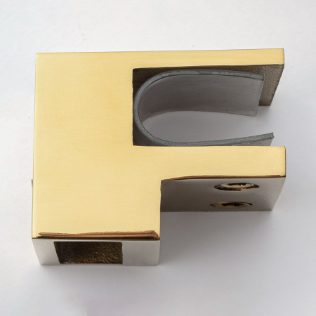 Держатель труба-стекло 30х10 торцевой золото глянцевое S10-3002GD