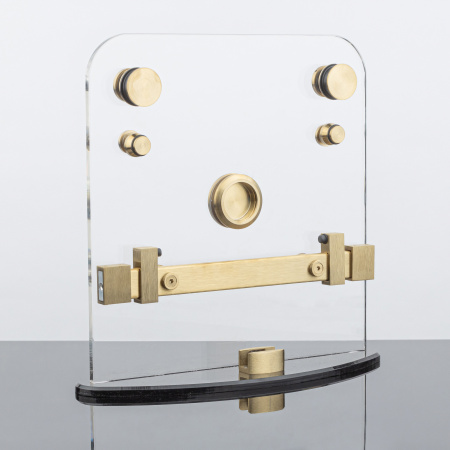 RS02-400BGD/SUS304 Комплект раздвижной системы для стеклянных душевых кабин, брашированное золото, SUS304