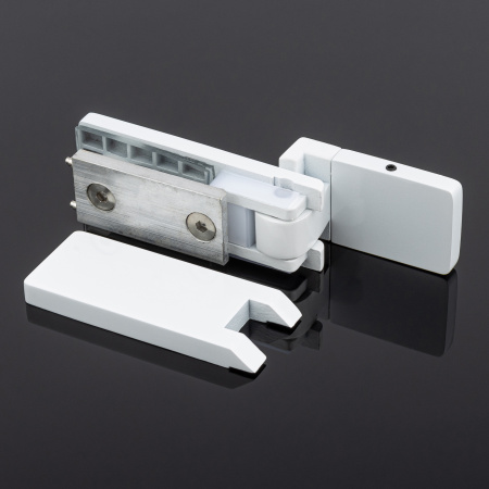 P03-106WM/sus304 Петля стена-стекло, открывание 90˚, белый матовый, sus304 P03-106WM/sus304 Петля стена-стекло, открывание 90˚, белый матовый, sus304
