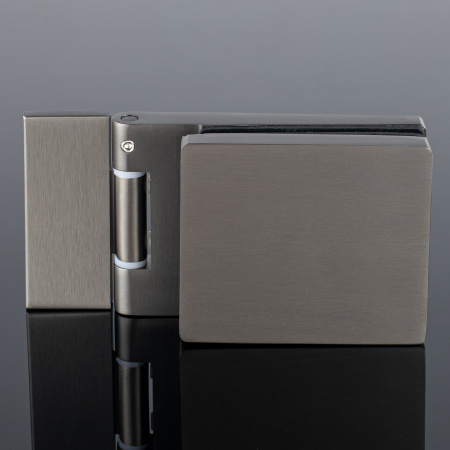 P03-101GRF/brass Петля стена-стекло с защелкивающейся крышкой 90°, графит матовый, латунь