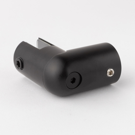 D02-509BLK/brass Держатель стекла ф19 торцевой 90°, черный матовый, латунь