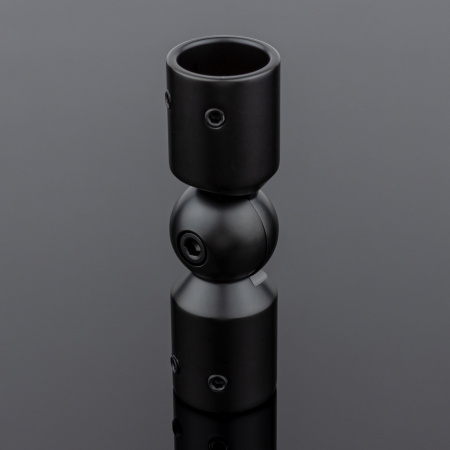 S02-510BLK/brass Соединитель трубы ф19 90°-180°, черный матовый, латунь