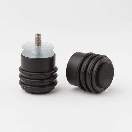 Кноб с резиновым торцом матовый черный R10-K03BL