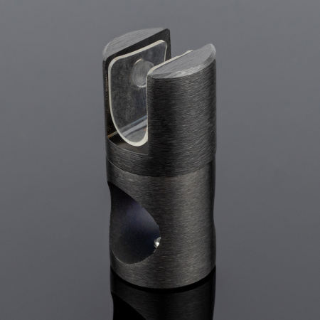 D02-507GFM/brass Держатель стекла сквозной ф19, графит матовый, латунь