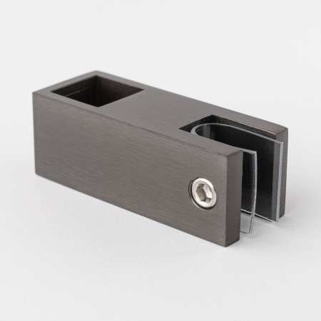 Крепление штанги 15х15 к стеклу (верхнее сквозное) Графит S10-1502GF