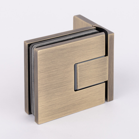 Петля стена-стекло с  крышкой 90°, бронза, латунь H54-BRZ/brass
