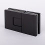 Петля стекло-стекло с  крышками, черный матовый, латунь H5403-BLK/brass