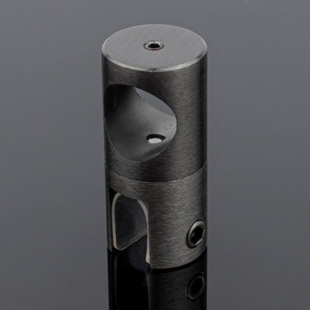 D02-507GFM/brass Держатель стекла сквозной ф19, графит матовый, латунь