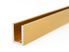 Опорный профиль для стекла 8мм, 19х13х2мм, длина 3000мм, алюминий, брашированое золото