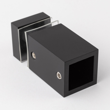 Сквозное крепление штанги 15х15 к стеклу матовый черный S10-1507BL