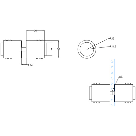 Кноб с резиновым торцом Хром глянцевый R10-K03PC