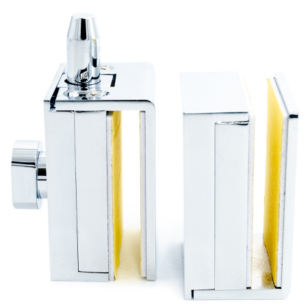 LC-20B-PC Защелка с ответной планкой на стекло, Хром глянцевый