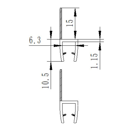 Уплотнительный ПВХ профиль для стекла 6мм PVC14-H622BL