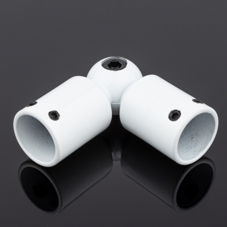 S02-511WM/sus304 Соединитель трубы ф19 90°-180°, белый матовый, sus304