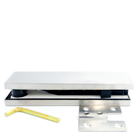 CA-030B-MC Фитинг на фрамугу с осью и монтажной пластиной, Хром Матовый