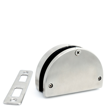 LC-09A-SSS Замок с ответной планкой в стену, полукруглый поворотный язычок, Хром Матовый