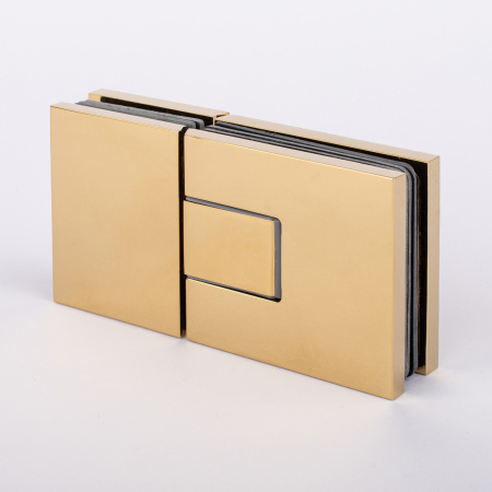 Петля стекло-стекло с  крышками,  яркое золото, латунь H5403-GD/brass