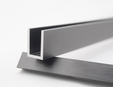 PAL09-830-AL/GRF Опорный профиль для стекла 8 мм, 19х13х2 мм, L-3000, алюминий, графит