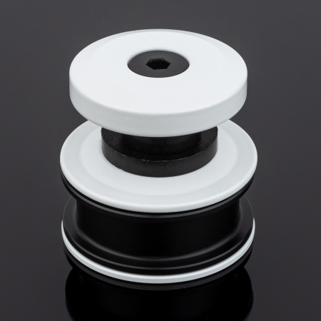 R02-401WM/SUS304 Ролик с креплением к стеклу, белый матовый, SUS304