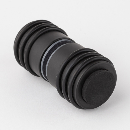 Кноб с резиновым торцом матовый черный R10-K03BL