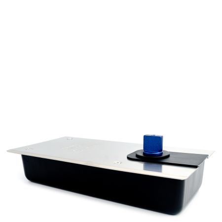 SY-130H90 Доводчик напольный с фиксацией, для двери до 130 кг, Хром Матовый