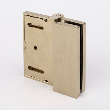 Петля стена-стекло с  крышкой 90°, брашированное золото, латунь H79-BGD/brass