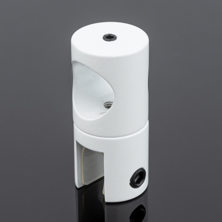 D02-507WM/brass Держатель стекла сквозной ф19, белый матовый, латунь