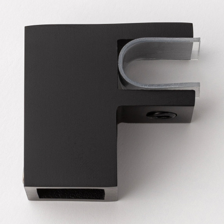 Крепление штанги 15х15 к стеклу матовый черный S10-1505BL