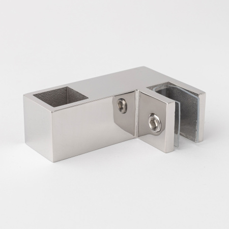 Крепление штанги 15х15 к стеклу Хром глянцевый S10-1506PC