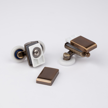 Ролики для дверей душевой кабины бронзовый, 4 шт, 2 верхних, 2 нижних