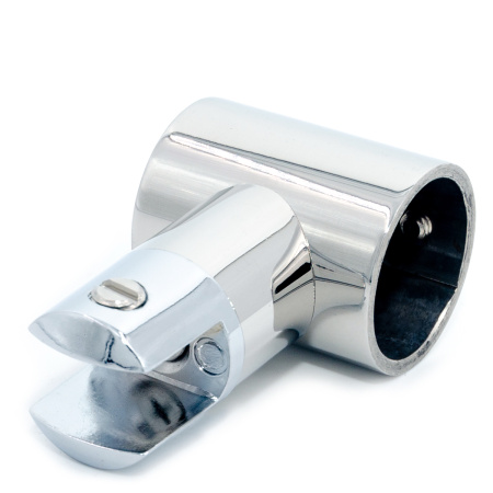 CK-507S-PC Коннектор стекло-труба 90°, для трубы D25мм, Хром глянцевый