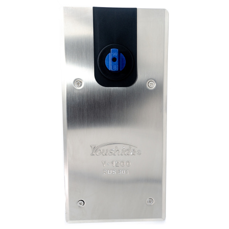 SY-130H90 Доводчик напольный с фиксацией, для двери до 130 кг, Хром Матовый