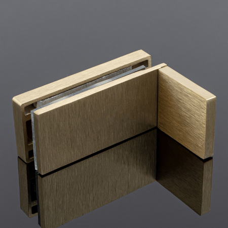 K02-204BGD/sus304 Коннектор стена-стекло 90˚ с пластиной, брашированное золото, sus304