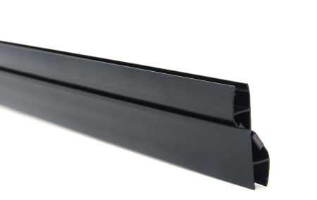 PVH04-902BKL8 Магнитный уплотнительный профиль, 180° скошенный угол для стекла 8 мм, 2500мм, premium