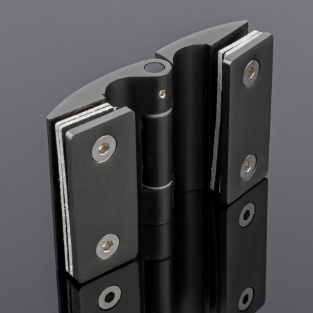 P03-102GRF/brass Петля стекло-стекло 180°/135°, графит матовый, латунь P03-102GRF/brass Петля стекло-стекло 180°/135°, графит матовый, латунь