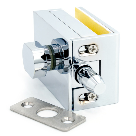 LC-20A-PC Защелка с ответной планкой в стену, Хром глянцевый